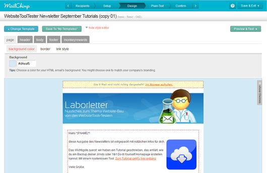 mailchimp editor